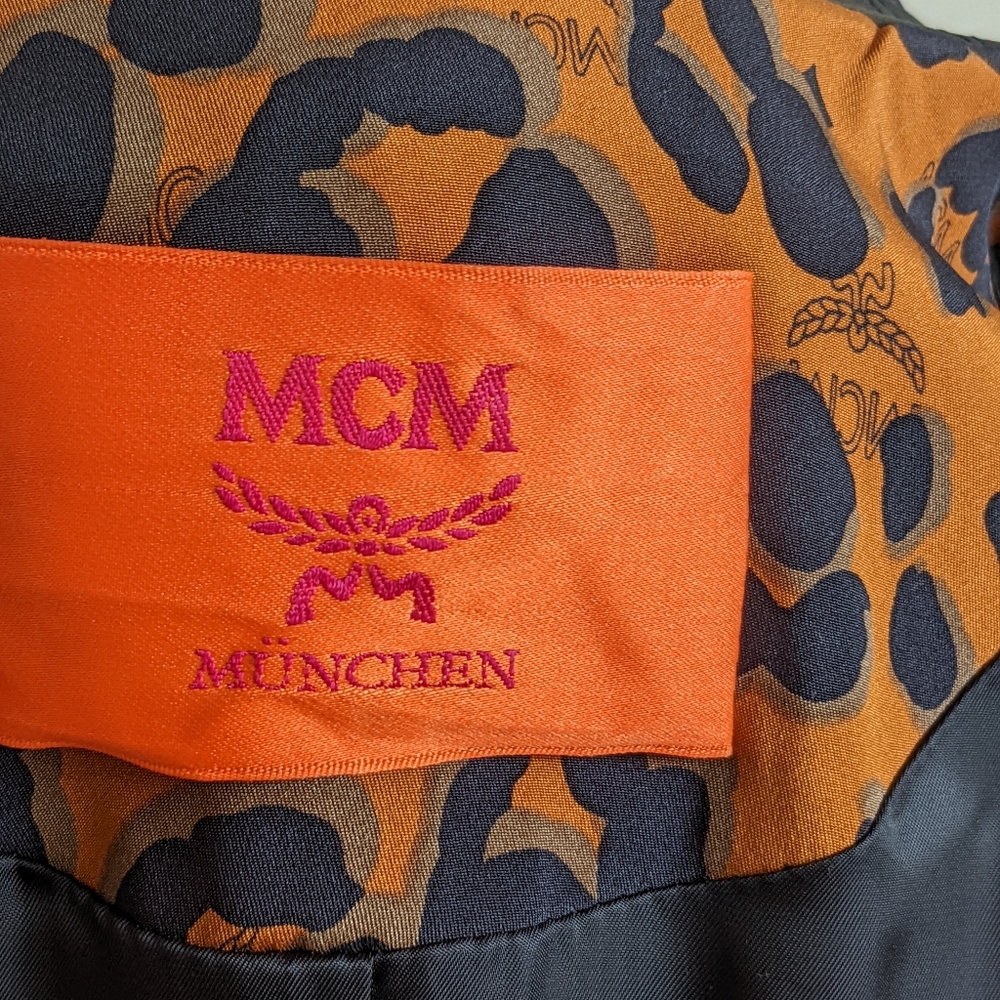 MCM Orange and Black Leopard Trench Coat - Picture 10 of 10